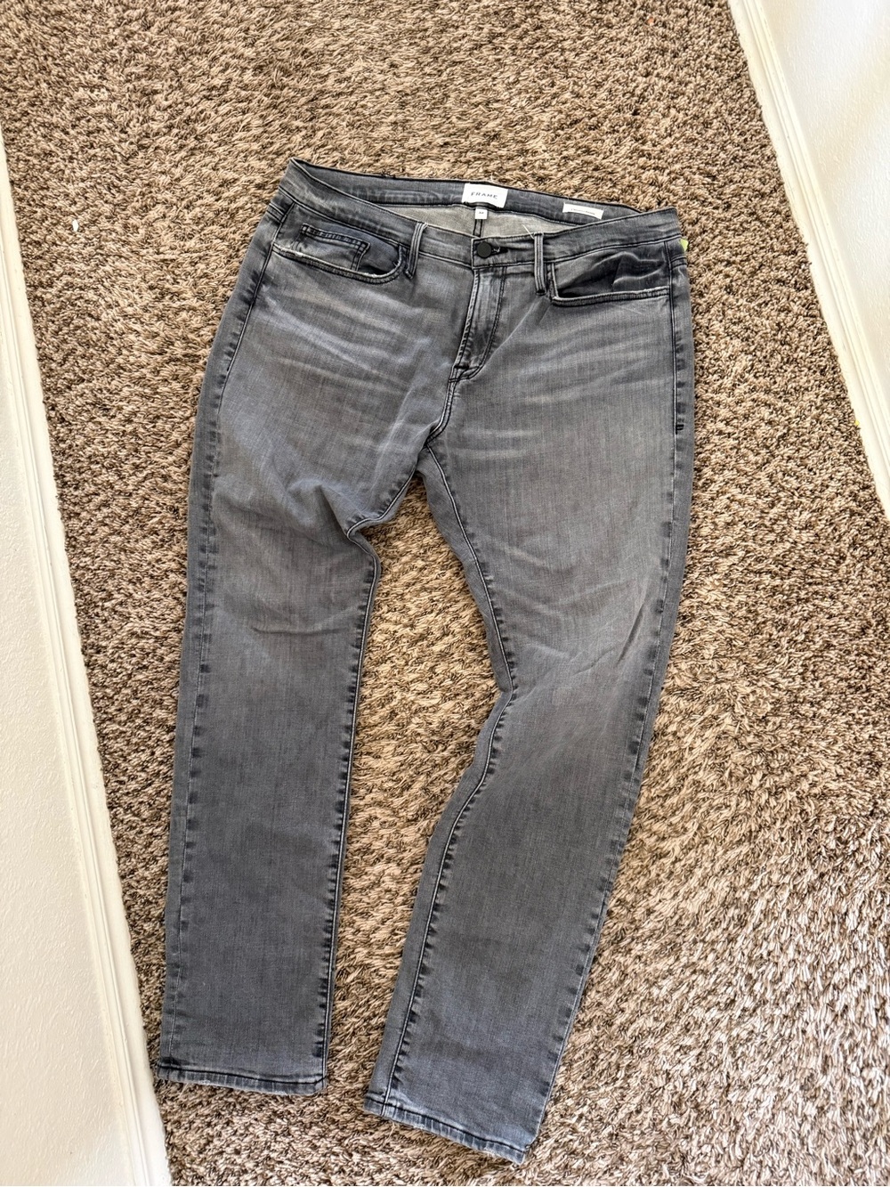 Frame Denim Skinny Jeans - Gray Wash
